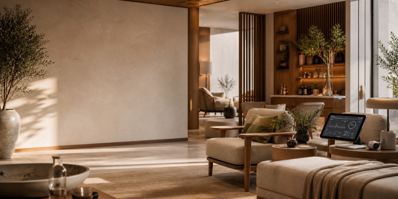 Premium hospitality wellness setting with diagnostics-informed guest assessment and a structured preventive care experience